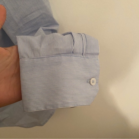 ๐
บh&m Women Striped Dress Button Down Up Shirt in Blue and White โข sz US 6 ๐ค๐ - Picture 5 of 5